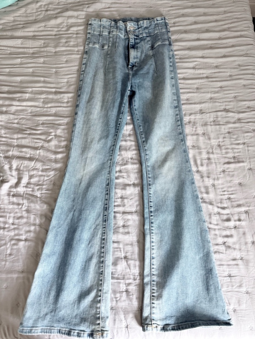 We The Free People Light Blue High-Rise Jayde Flare Jeans